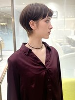 ピークアブー 銀座中央通り(PEEK-A-BOO)&nbsp;マッシュショートベージュヘアシースルーバング