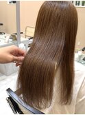 ブリーチなしダブルカラーでベージュカラーに♪