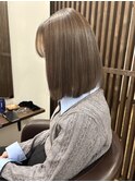 オリーブベージュオリーブグレージュ京都駅縮毛矯正アッシュ