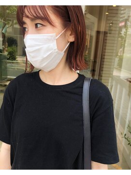 ヘアデザイン ソラ(Sola) ナチュラルオレンジブラウン カジュアル外ハネミディ