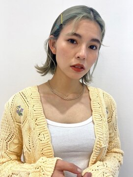 ラボヌールヘアー オリビエ 北千住店(La Bonheur hair Olivier) ロブ×ペールグリーン