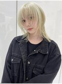 R80_ ブロンド 顔周りカット ウルフ