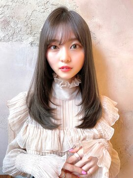 ロンドローズ 名古屋(Lond damaskRose) グレージュカラー 韓国ヘア 顔まわり イヤリングカラー 12