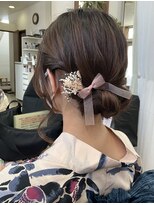 コアフィールフィス(COIFFURE fils)&nbsp;低めシニョンスタイル　着付け