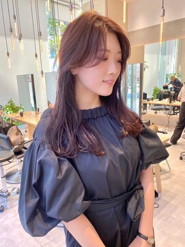 ガリカ 横浜(Gallica) 【mirei】大人かわいいセミロング/顔周りレイヤー/暖色系カラー