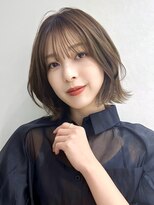 ラボヌールヘアー シェリ 久喜店(La Bonheur hair cheri) くびれボブ/くびレイヤーエモージュグレーベージュカラー