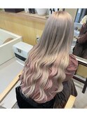 【石坂遥香】ミルクティー×ホワイトピンク エクステ80本