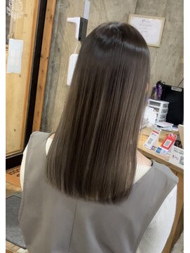 ヘアカロン(Hair CALON) グレージュハイライトカラーカーキベージュ髪質改善