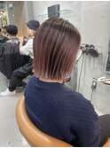 切りっぱなしボブ バレイヤージュ