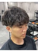 波巻きパーマ×マッシュ