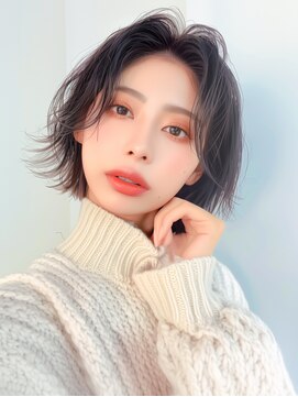 ラベスト キョウト(LOVEST) 外はねボブ/センターパート/くびれボブ/アッシュブラウン