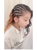 【BLUEFAIRY】コーンロウ安全ピンヘアアレンジ★インナーカラー