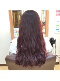 20代30代40代ワインレッド_なみなみウェーブ大人可愛いロング