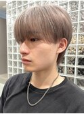 オリーブベージュメンズミルクティーベージュシースルーマッシュ