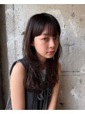 暗髪/レイヤーカット/顔周りレイヤー