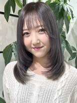 ベルヘアーデザイン 堺東(Belle hair Design)&nbsp;韓国風顔周りレイヤーカットオリーブグレージュ堺東20代30代40代