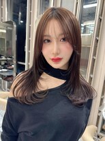 ディーバ 渋谷(D.I.E.V.A)&nbsp;韓国ヘアレイヤーカット2wayバングミルクティーベージュ