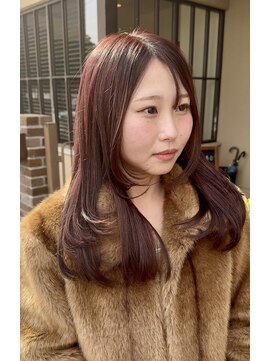 ビィシャイン 小野店 フェイスレイヤー/レイヤーカット/ワインレッド/似合わせカット/