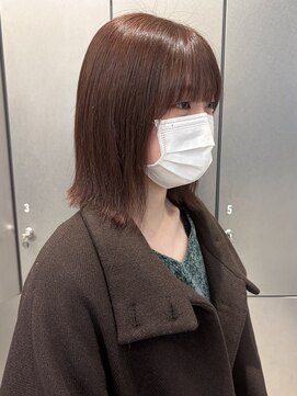 ザザ ZA/ZA 茗荷谷 ピンクブラウン×外ハネミディで垢抜けヘア