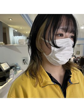 テクライズ 豊橋店(TECHRISE) ☆ウルフカット、インナーカラー、イエローベージュ☆