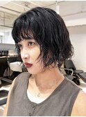 ボブパーマ_ショコラアッシュヘルシースタイル_ba411351