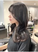 横顔美人♪後れ毛前髪カットで韓国くびれヘア黒髪髪質改善