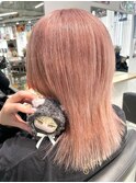 ウルフカット ピンクベージュ グレーピンク ホワイトピンク