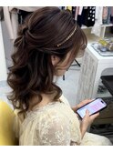 ハーフアップ