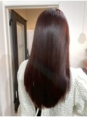 桑名ロングレイヤーカットロングヘアピンクブラウンカラー韓国