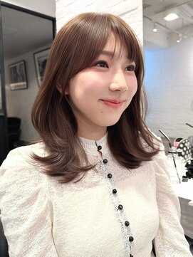 アビー(ABBEY) レイヤーカットシースルーバング韓国ヘアザクザクレイヤー