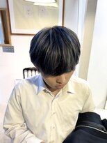 マニア(mania.)&nbsp;ブルー×ブラックメンズハイトーンメッシュカラーブルーシルバー