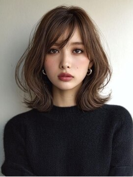 アース 菊名店(HAIR&MAKE EARTH) くびれレイヤーボブ/外ハネ/韓国風/小顔/20代30代40代