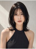 くびれヘア×ミディアム×センターパート　20代30代40代50代