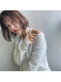 外ハネ#外ハネボブピンクベージュボブルフ