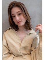 ケアリー 武蔵小杉(Carelly)&nbsp;大人かわいい前髪セシルカットココアブラウンフリンジウェーブ