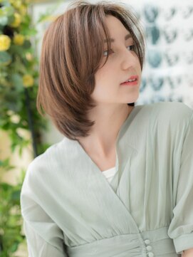 カバーヘア ブリス 大宮西口(COVER HAIR bliss) かきあげ前髪バレイヤージュ大人ボブショートa大宮