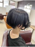刈り上げレディースショート+ブルーアッシュ