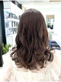 ラベンダーアッシュ コテ巻き風パーマ 20代30代40代50代髪型