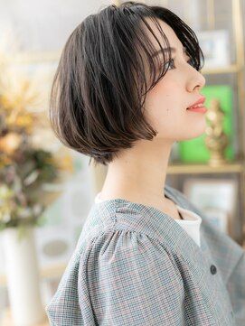 カバーヘア ブリス 川口(COVER HAIR bliss) 黒髪かきあげバング小顔くびれショートボブa川口20代30代40代!