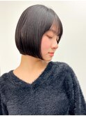 【長谷川】ビターチョコレートカラーショートボブ