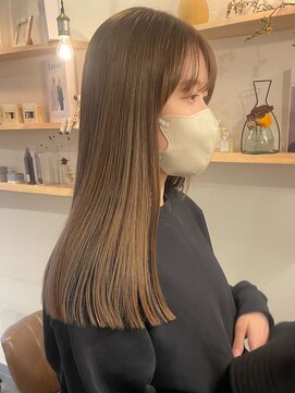 ミルヘアデザイン(mil hair design) ミルクティーベージュレイヤーインナーカラーグレージュカラー