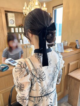 ルシュカイチマルニ(Rasca102) Rasca◇お呼ばれヘア　お団子アレンジ　リボンアレンジ