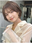 美人ショート#ミニウルフ#デジタルパーマ#チェリーブラウン