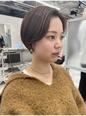 くびれショートマッシュショート美人ショートベージュカラー