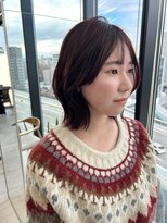 ビューナゴヤ 名駅(VIEW NAGOYA)&nbsp;外ハネ/くびれヘア/ブリーチ無し/レッドカラー