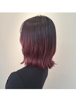 ジプソ(Gypso Hair salon)&nbsp;レイヤーボブ×レッドグラデーション