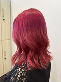 wカラー/ロング/ピンク