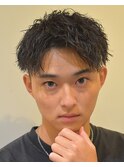 MEN’S HAIR/ブルーブラック/フェザーパーマ/サーフカール/J