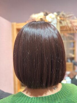 ツヤ感ピンクボブ12.12小顔