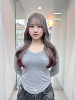 カケル(×.)&nbsp;シルバーグレー/ボルドーカラー/裾カラー